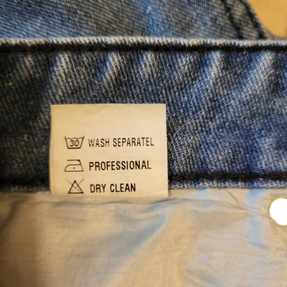 Misslook Hippie Floral Straight Leg Jeans Mid Rise Light Wash Size L - Picture 9 of 16